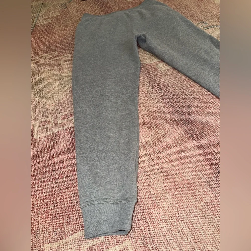 Aeropostale men’s grey drawstring embroidered logo cotton blend joggers size med